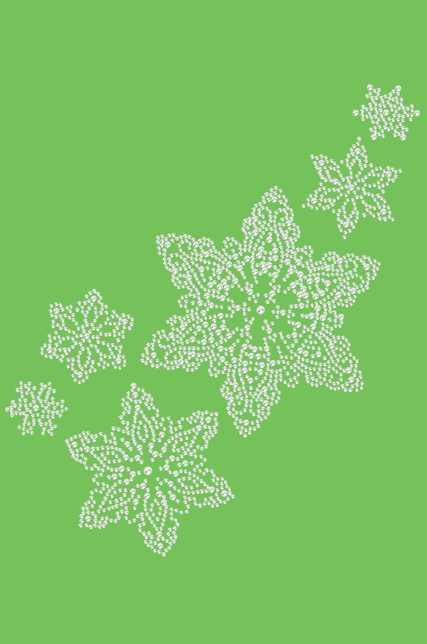 Rhinestone Snowflakes - Bandana Lime Green