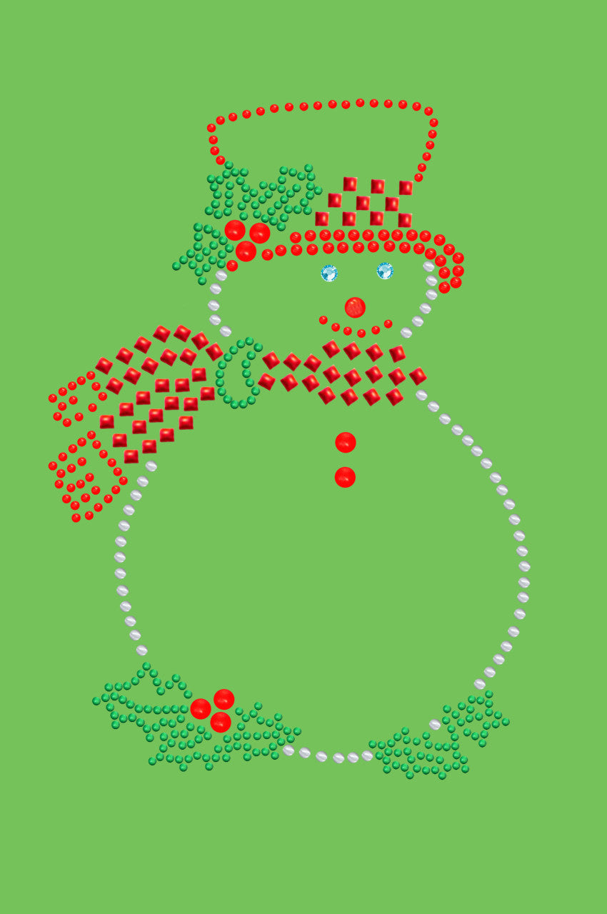 Snowman Outline - Bandana Lime Green