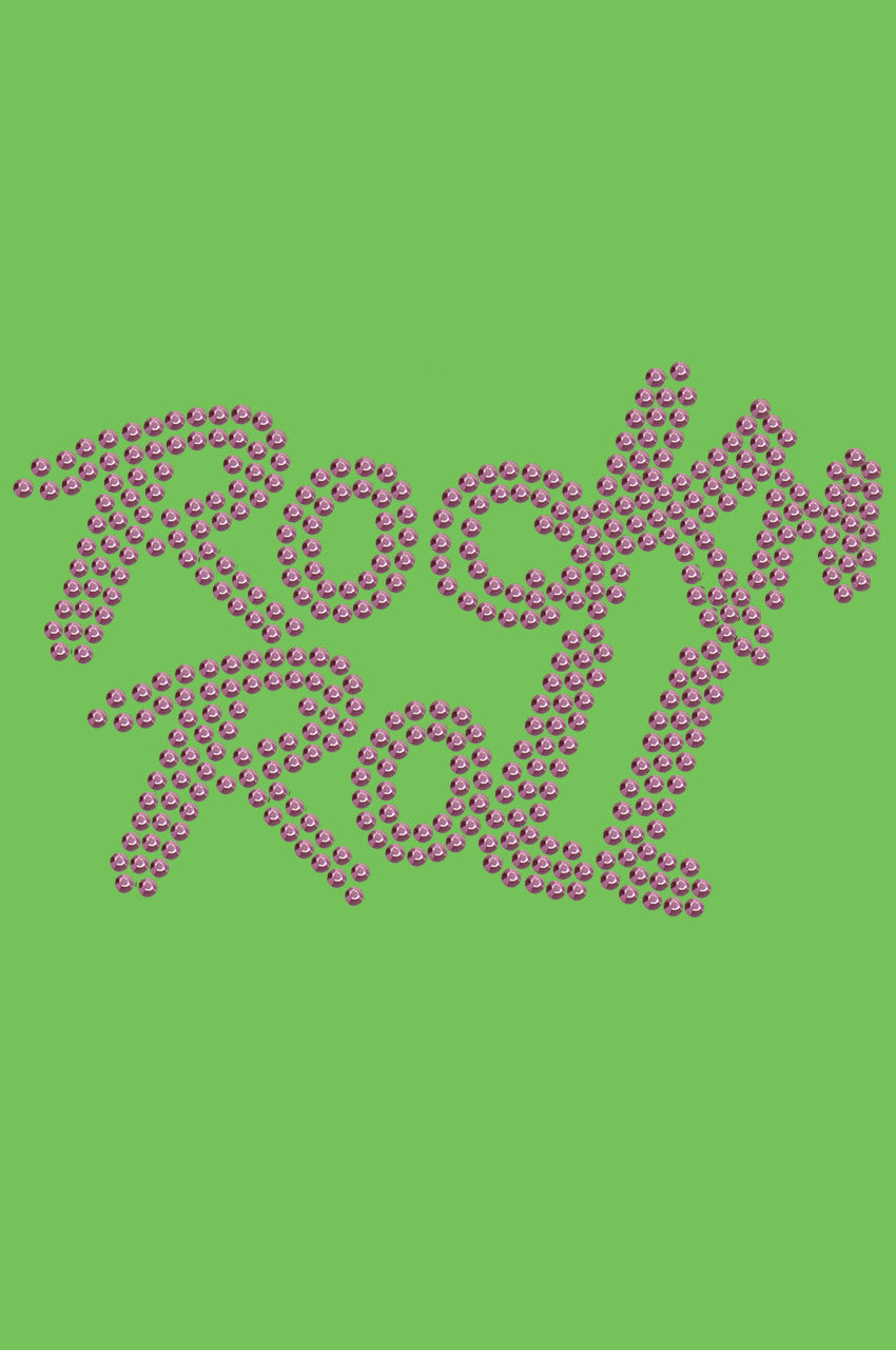 Rock n Roll (Pink Rhinestuds) - Bandanna Lime Green