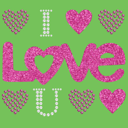 I Love You (Pink Glitter) Bandanna