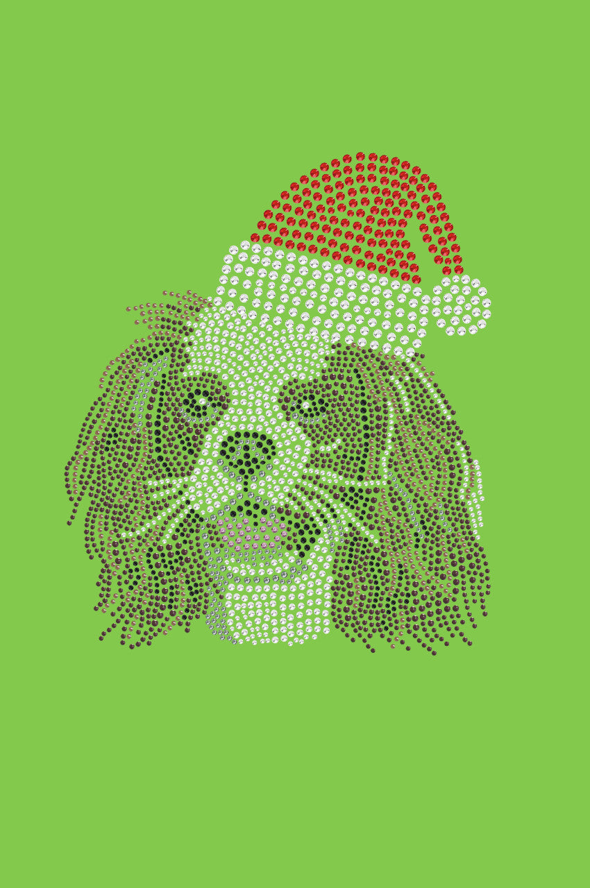 Cavalier King Charles Spaniel with Santa Hat - Bandana Lime Green