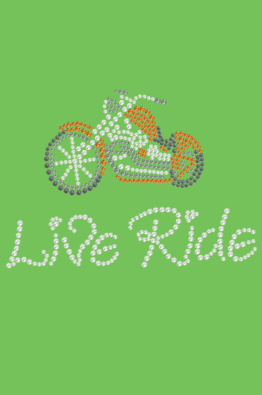 Live - Ride - (Orange) Motorcycle - Bandanas Lime Green