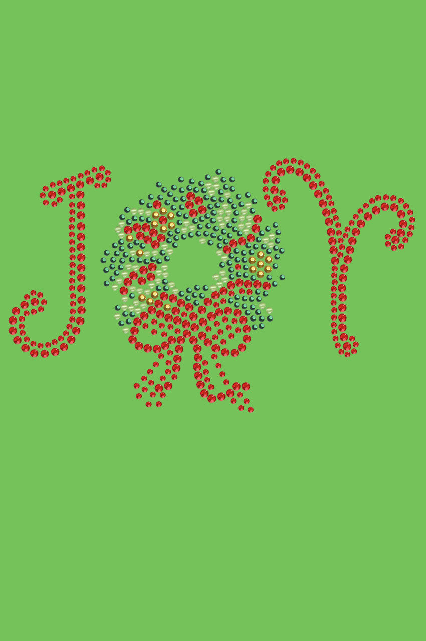 Joy Christmas Wreath - Bandana Lime Green