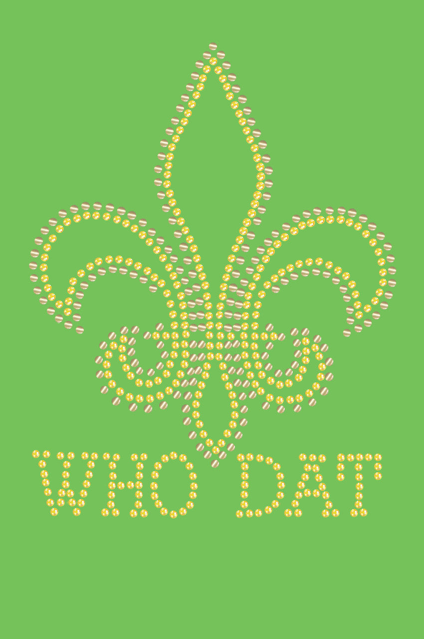 Fleur de Lis with Who Dat - Bandanna Lime Green