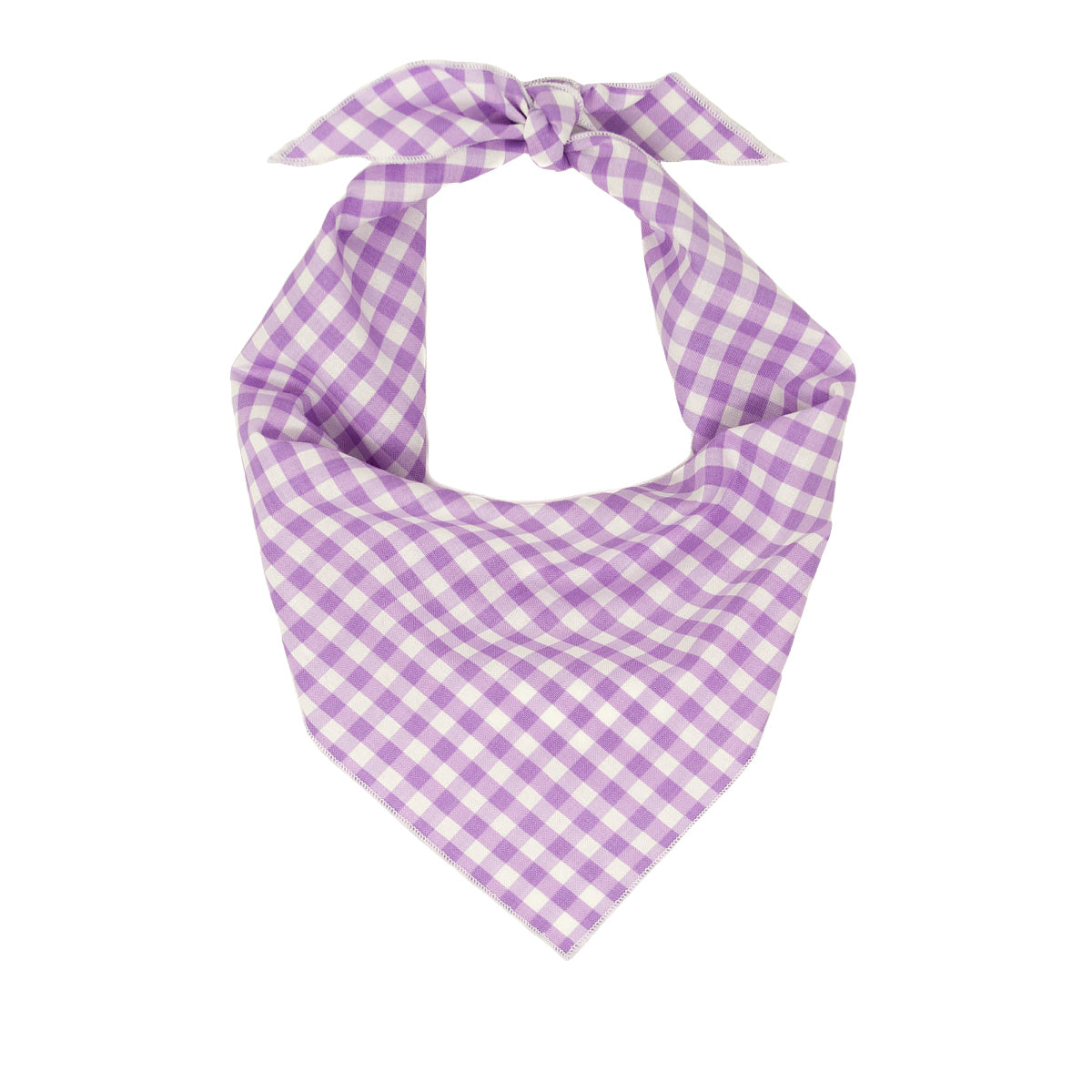 Lavender | Purple Gingham Tie Dog Bandana