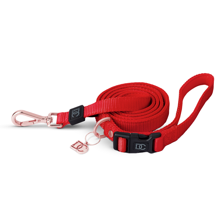 Secure-In-Place Dog Leash - Red Doodle Couture™