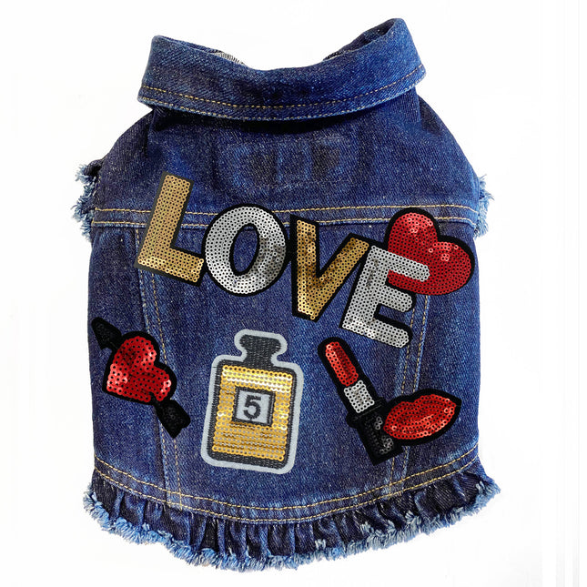 Love Potion #5 Denim Dog Jacket