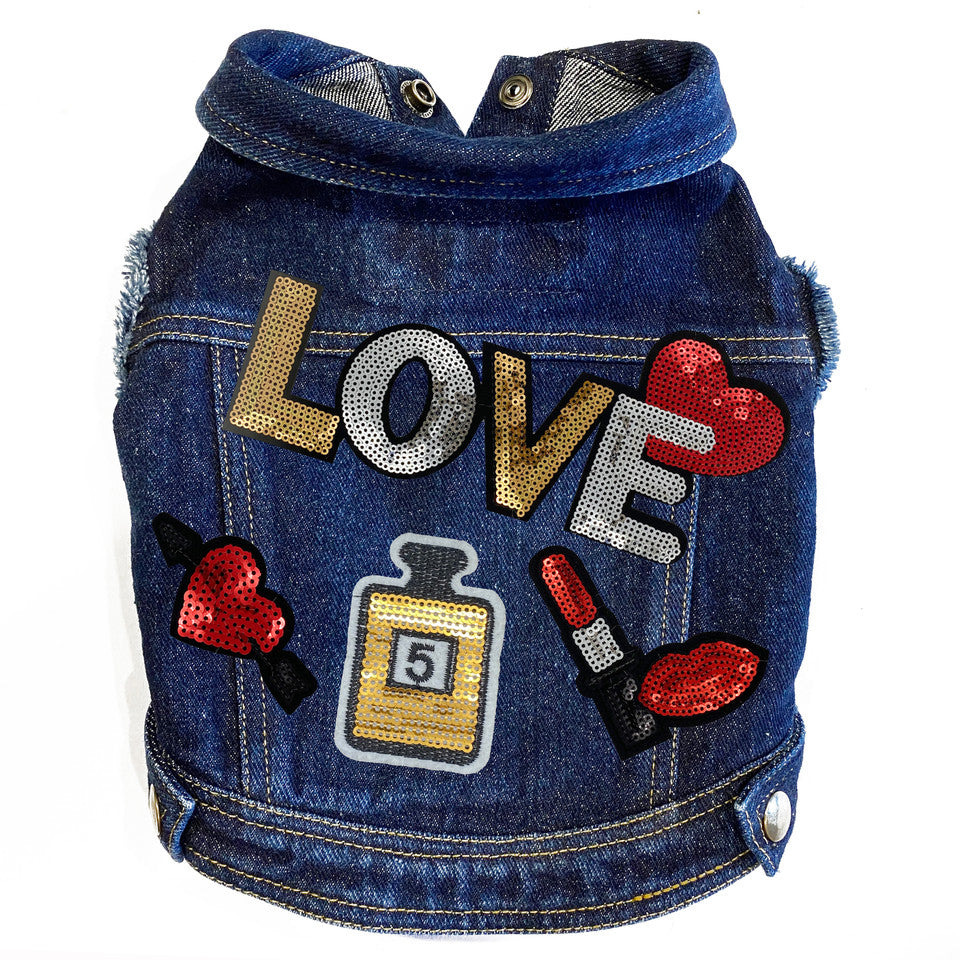 Love Potion #5 Denim Dog Jacket