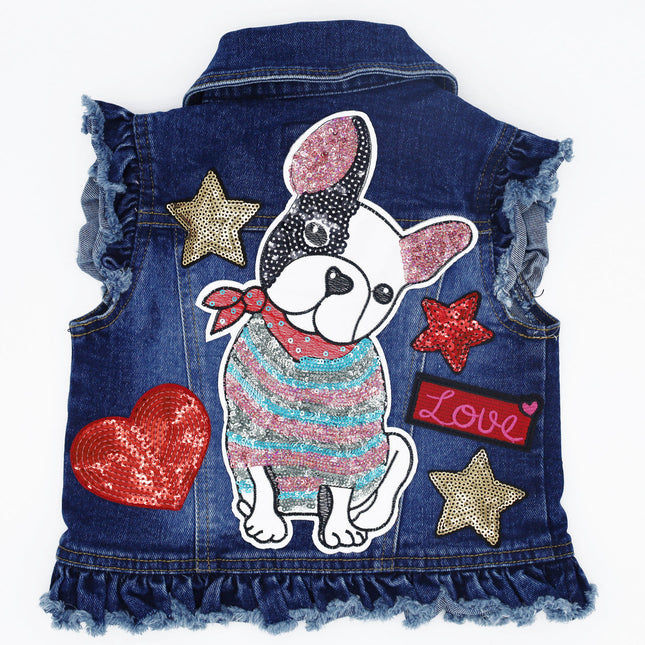 Love My Dog Kids Denim Vest