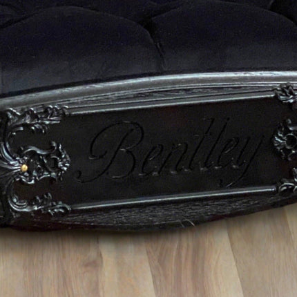 Luxury Baroque Pet Bed in Black Onyx & Diamond Buttons