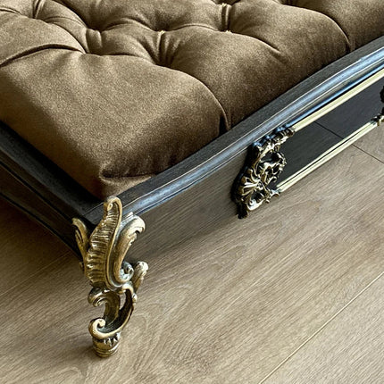 Luxury Baroque Pet Bed in Dark Walnut & Chocolate