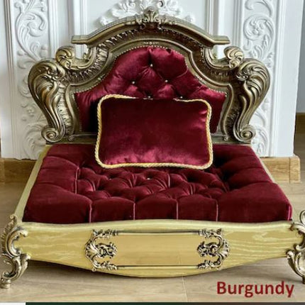 Luxury Baroque Pet Bed in Gold & Baby Pink