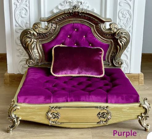 Luxury Baroque Pet Bed in Gold & Baby Pink HT Animal Supply