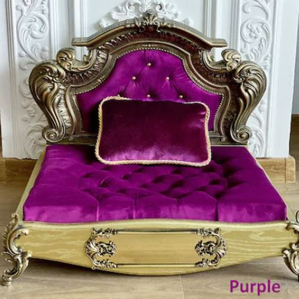 Luxury Baroque Pet Bed in Gold & Baby Pink