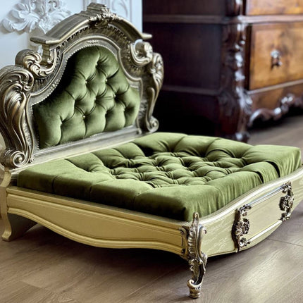 Luxury Baroque Pet Bed in Gold & Chocolate