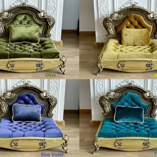 Luxury Baroque Pet Bed in Gold & Honey