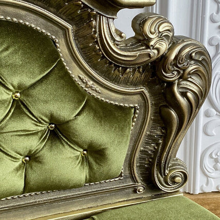 Luxury Baroque Pet Bed in Gold & Olive