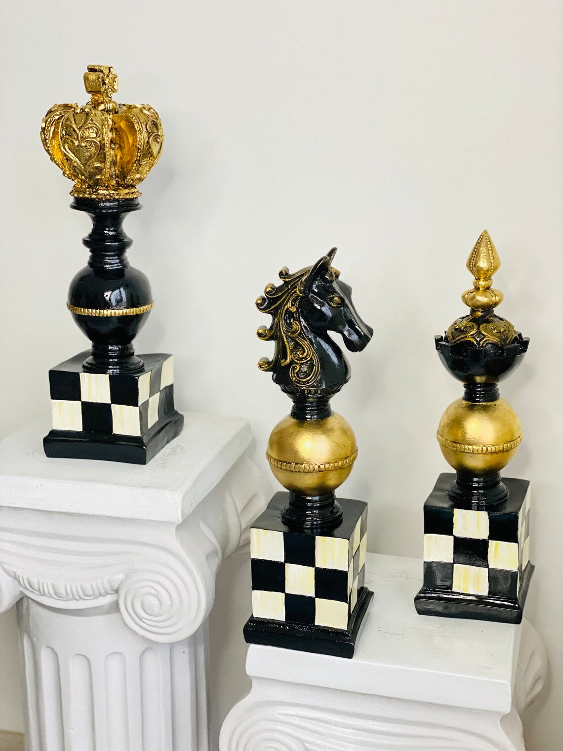 Luxury Chess Sculpture Set of 3 HT Animal Supply