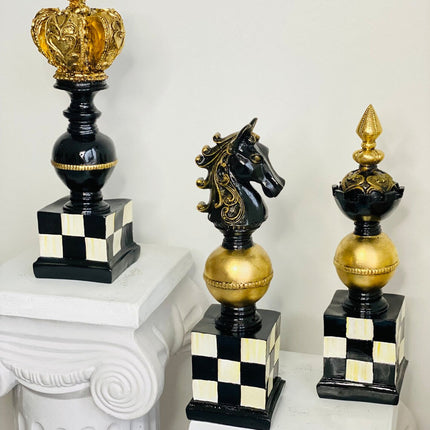 Luxury Chess Sculpture Set of 3