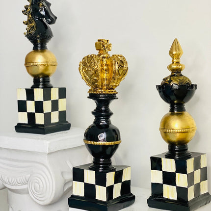 Luxury Chess Sculpture Set of 3