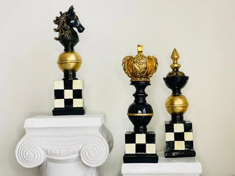 Luxury Chess Sculpture Set of 3 HT Animal Supply