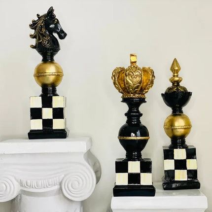 Luxury Chess Sculpture Set of 3