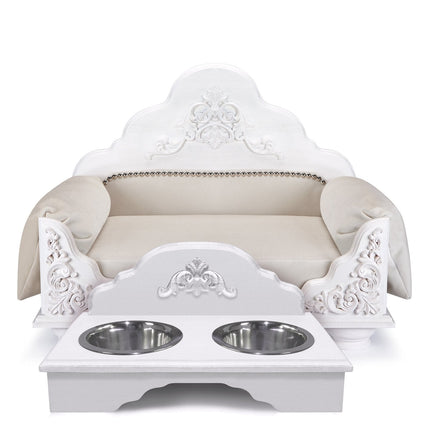 Luxury Dog Bed, Grace Kelly, Pure White