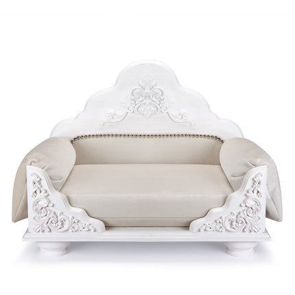 Luxury Dog Bed, Grace Kelly, Pure White