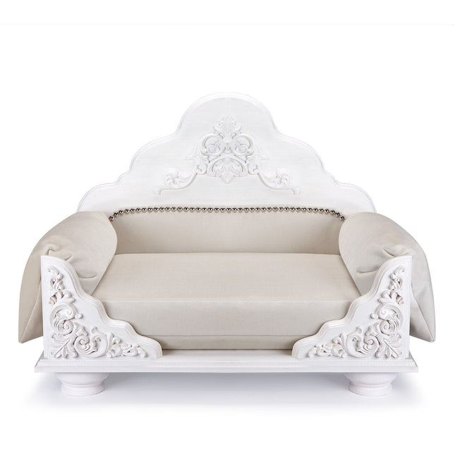 Luxury Dog Bed, Grace Kelly, Pure White