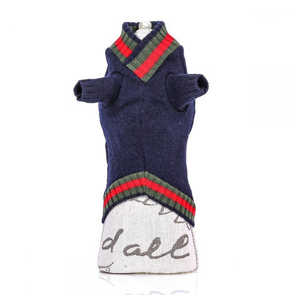 Sweater - Braided Tricolor Pullover Blue