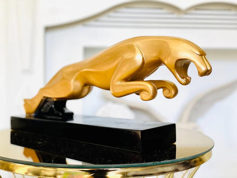 Luxury Gold Jaguar Statue