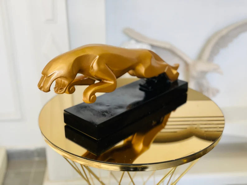 Luxury Gold Jaguar Statue