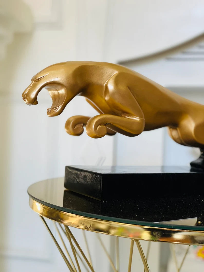 Luxury Gold Jaguar Statue