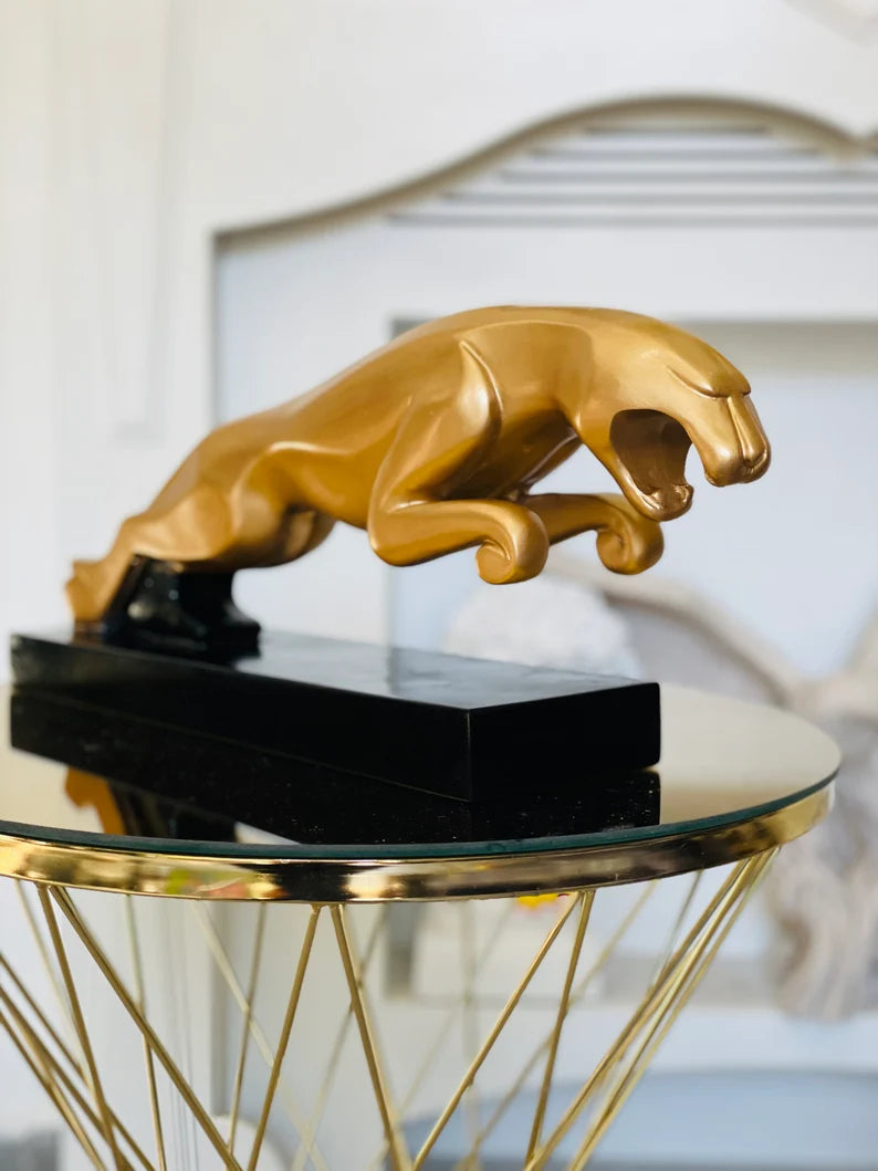 Luxury Gold Jaguar Statue