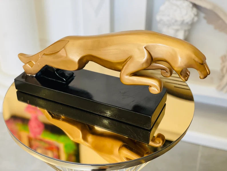 Luxury Gold Jaguar Statue