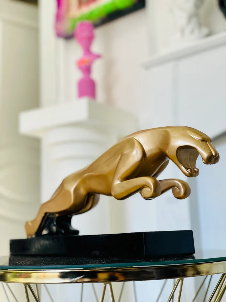 Luxury Gold Jaguar Statue