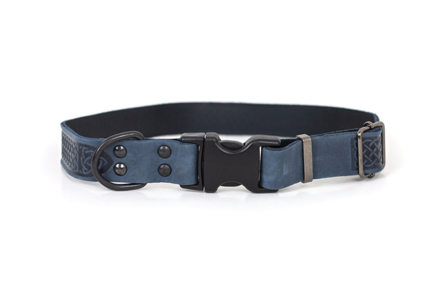 Celtic Sport Blue Jeans Leather Dog Collar