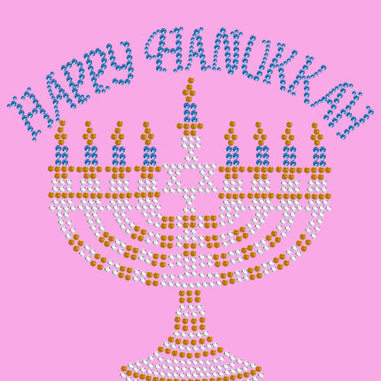 Menorah - Large (Blue, Silver, & Gold) - Women's T-shirt