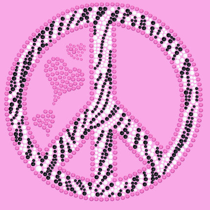 Peace Sign (Pink & Zebra Print) - Women's T-shirt