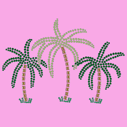 Palm Trees (Green Rhinestones) - Women's T-shirt