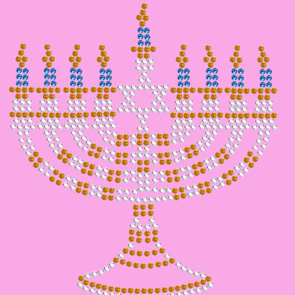 Menorah - Small (Blue, Silver, & Gold) - Women's T-shirt