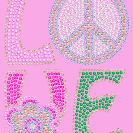 Love with Peace Sign & Flower - Women's T-shirt