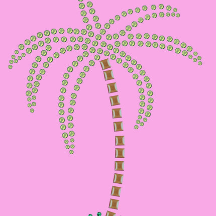 Palm Tree (Green Rhinestones) - Women's T-shirt