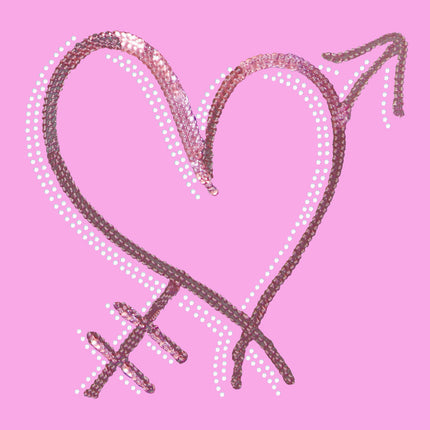 Pink Sequin Heart with Arrow - Women's T-shirt