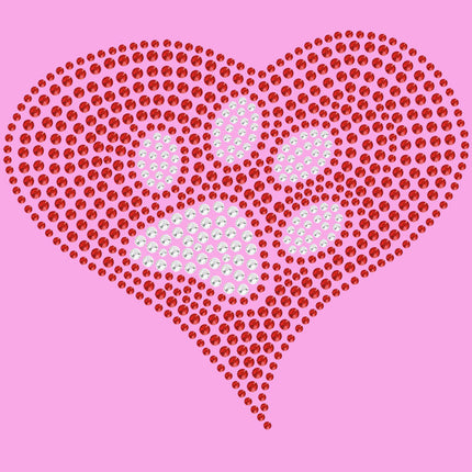 Red Heart with Paw 2 - Women's T-shirt