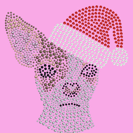 Chihuahua Face with Santa Hat - Women's T-shirt