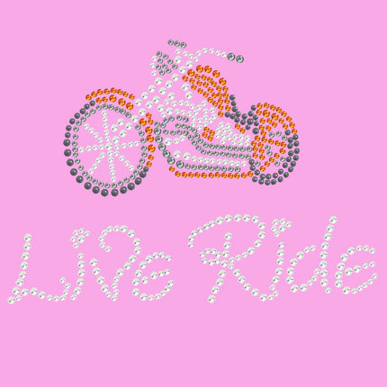 Live - Ride - Orange Motorcycle - Women's T-shirt