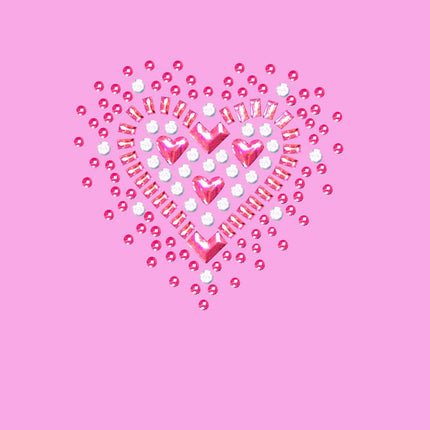 Pink Austrian crystal Heart - Women's T-shirt