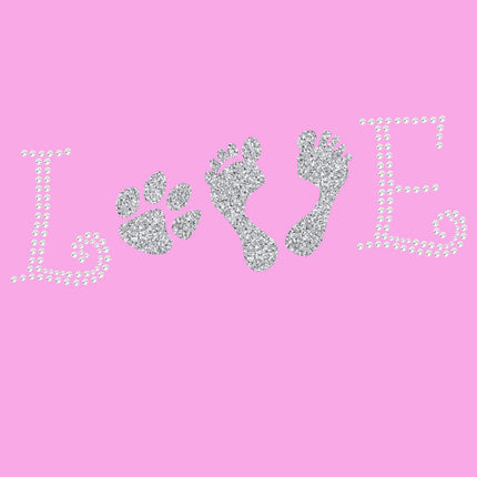 Love with Paw & Feet - Women's Tee