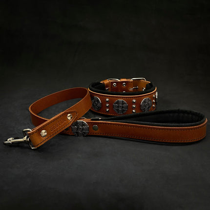 The "Maximus" collar 2.5 inch wide black & silver